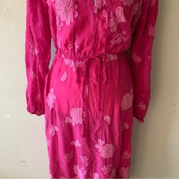 NWT Johnny Was Daisy Leonna Pink Floral Midi Dress - Picture 9 of 12